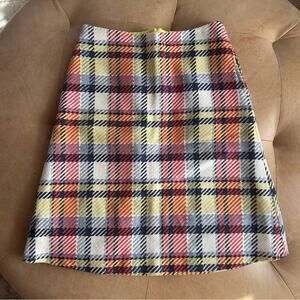 Boden Wool Tartan Plaid A-Line Midi Skirt Preppy Classic Academia Pockets, 2R